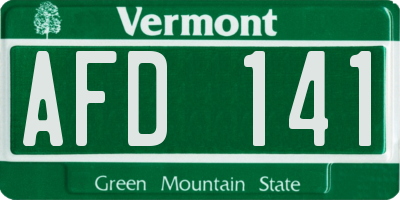 VT license plate AFD141