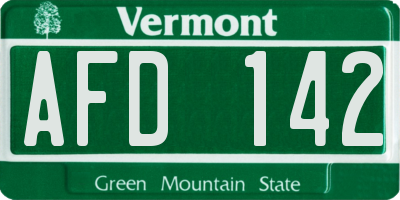 VT license plate AFD142