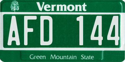 VT license plate AFD144