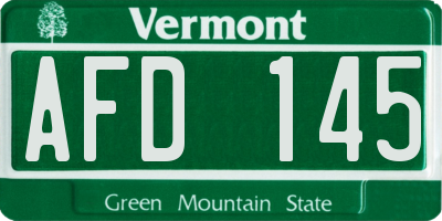 VT license plate AFD145