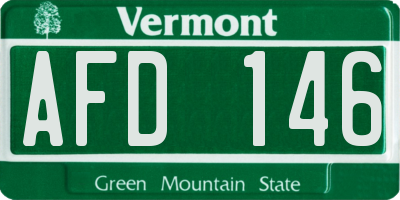 VT license plate AFD146