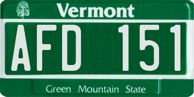 VT license plate AFD151