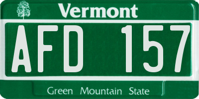 VT license plate AFD157