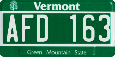 VT license plate AFD163