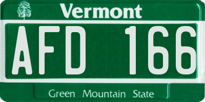 VT license plate AFD166