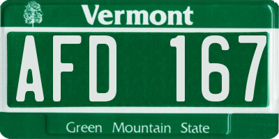 VT license plate AFD167