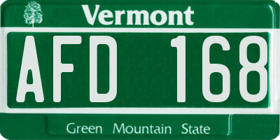 VT license plate AFD168