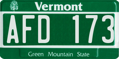 VT license plate AFD173