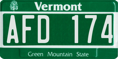 VT license plate AFD174