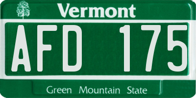 VT license plate AFD175