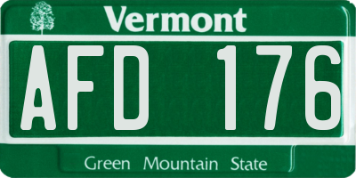 VT license plate AFD176