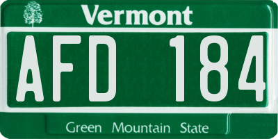 VT license plate AFD184