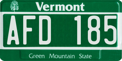 VT license plate AFD185