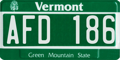 VT license plate AFD186