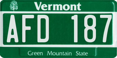 VT license plate AFD187