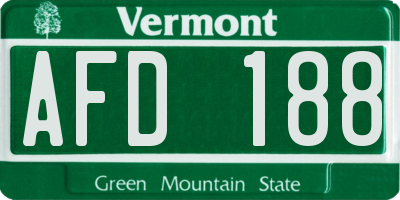 VT license plate AFD188