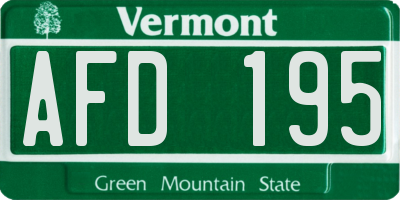 VT license plate AFD195