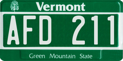 VT license plate AFD211