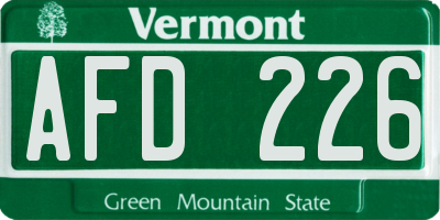 VT license plate AFD226
