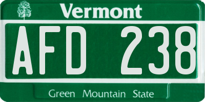 VT license plate AFD238