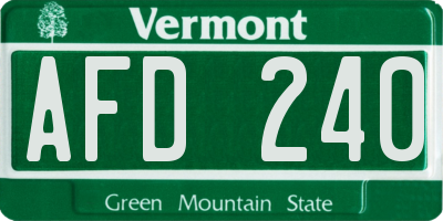 VT license plate AFD240