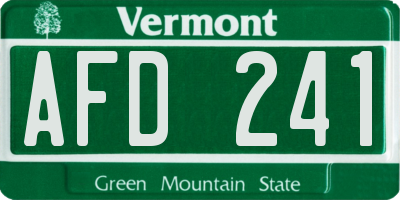 VT license plate AFD241