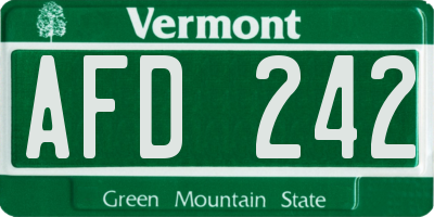 VT license plate AFD242