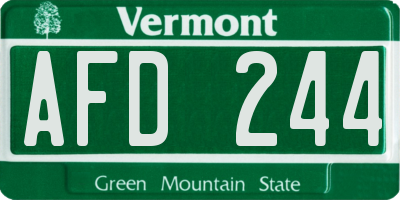 VT license plate AFD244