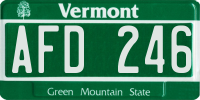 VT license plate AFD246