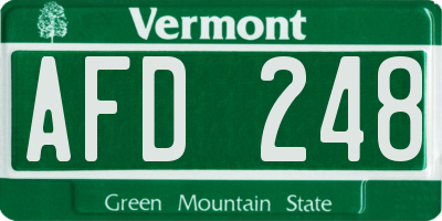 VT license plate AFD248