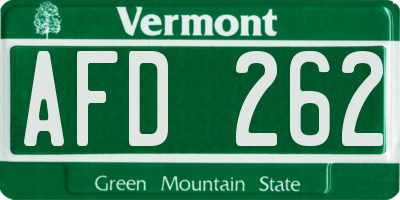 VT license plate AFD262