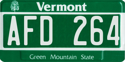 VT license plate AFD264
