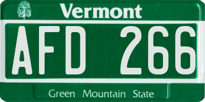 VT license plate AFD266
