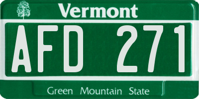 VT license plate AFD271