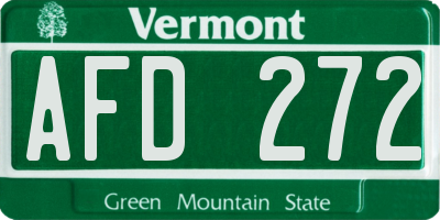 VT license plate AFD272