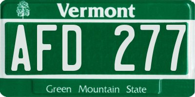 VT license plate AFD277