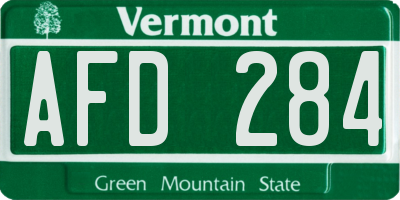 VT license plate AFD284
