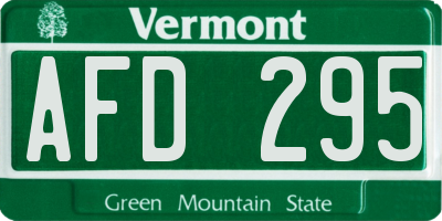VT license plate AFD295