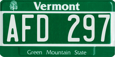VT license plate AFD297
