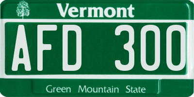 VT license plate AFD300
