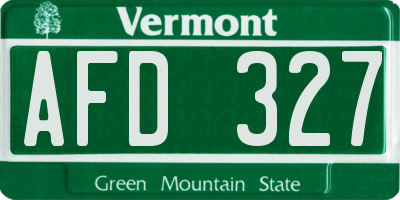 VT license plate AFD327