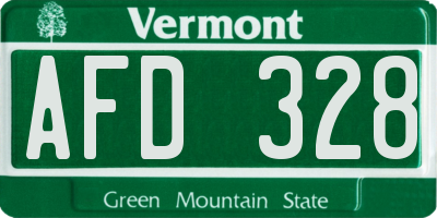 VT license plate AFD328