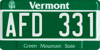 VT license plate AFD331