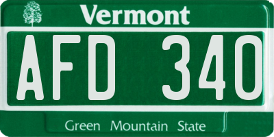 VT license plate AFD340