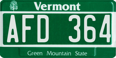 VT license plate AFD364