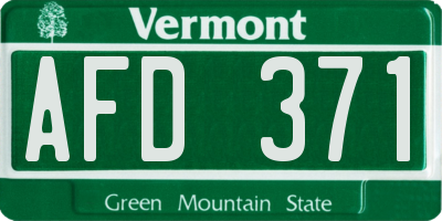 VT license plate AFD371