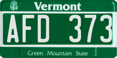 VT license plate AFD373