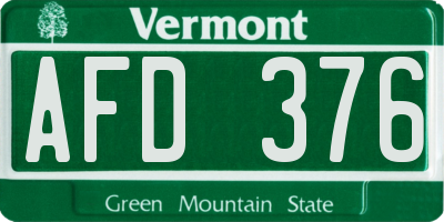 VT license plate AFD376