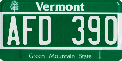 VT license plate AFD390