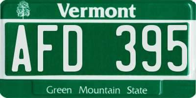 VT license plate AFD395